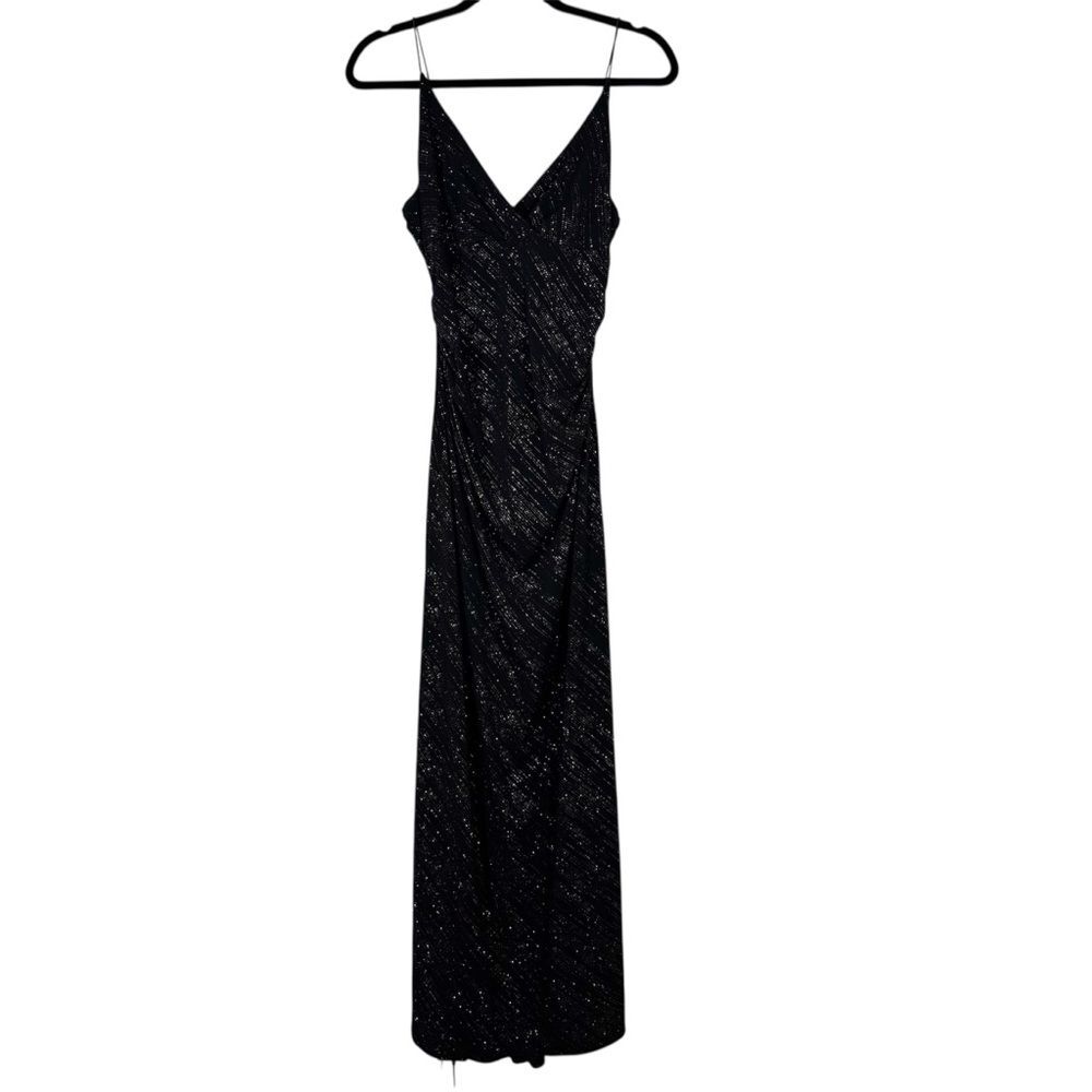 Vintage Y2K City Triangles Black Dress Babydoll Top Empire Waist Sparkle Fairy L